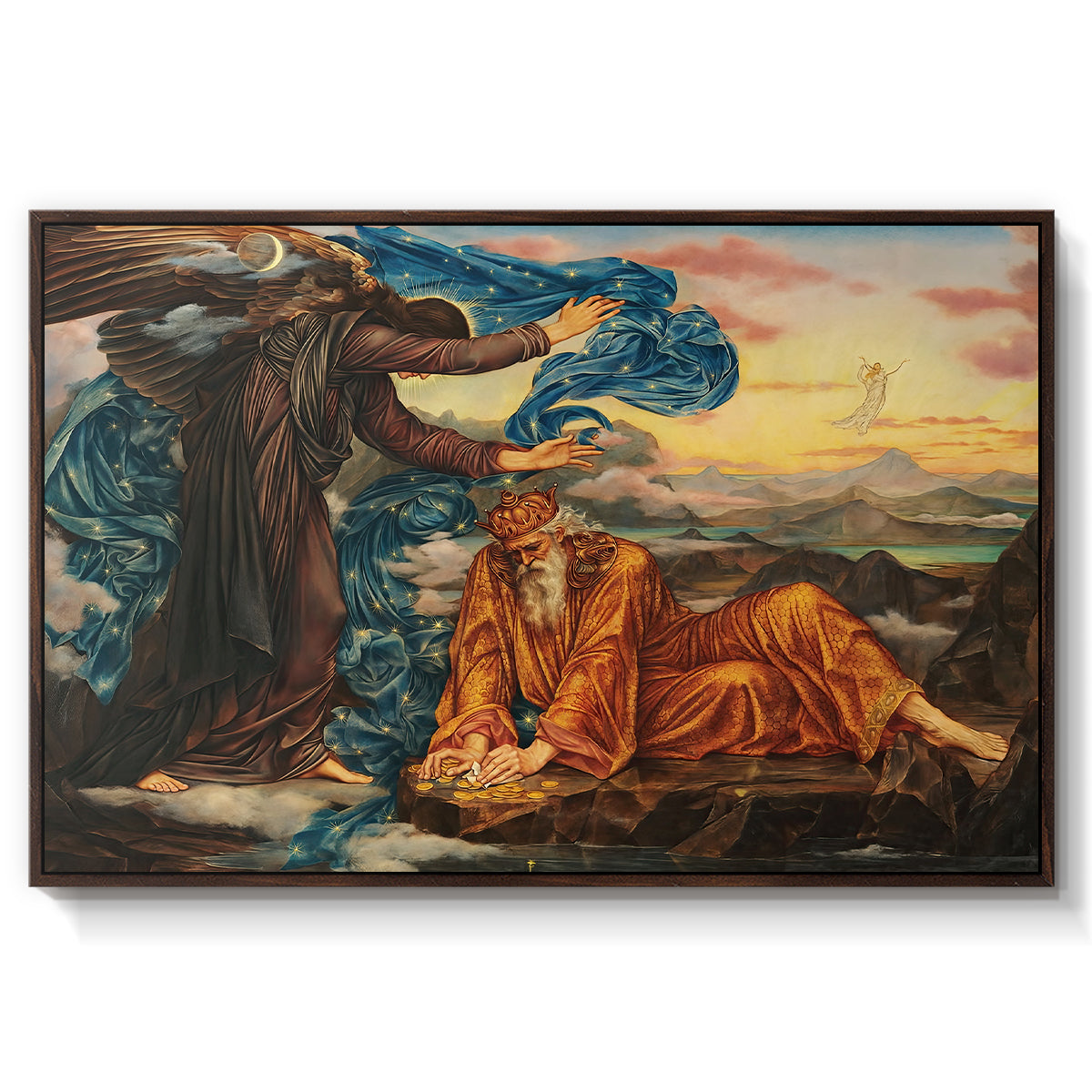 Earthbound, 1897 by Evelyn De Morgan in a walnut floater framed canvas wall art display.