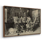 Angled view of The Chess Players, 1858 by Ernest Meissonier in a walnut floater framed canvas.