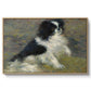 Tama, the Japanese Dog, c. 1876 by Pierre-Auguste Renoir in a natural wood floater framed canvas wall art display.