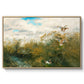 Wild Ducks (Grasänder), 1890 by Bruno Liljefors in a natural wood floater framed canvas wall art display.