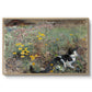 Cat on a Flowery Meadow, 1887 by Bruno Liljefors in a natural wood floater framed canvas wall art display.