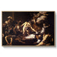 The Martyrdom of Saint Matthew, 1599-1600 by Caravaggio in a natural wood floater framed canvas wall art display.