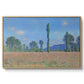 Poppy Field (Giverny), 1890-1891 by Claude Monet in a natural wood floater framed canvas wall art display.