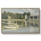 The Bridge at Argenteuil, 1874 by Claude Monet in a natural wood floater framed canvas wall art display.
