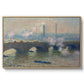 Waterloo Bridge, Gray Day, 1903 by Claude Monet in a natural wood floater framed canvas wall art display.