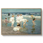 A Holiday, c. 1915 by Edward Henry Potthast in a natural wood floater framed canvas wall art display.