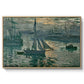 Sunrise (Marine), 1873 by Claude Monet in a natural wood floater framed canvas wall art display.
