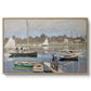The Basin at Argenteuil, 1874 by Claude Monet in a natural wood floater framed canvas wall art display.