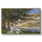 On the Bank of the Seine, Bennecourt, 1868 by Claude Monet in a natural wood floater framed canvas wall art display.
