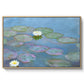 Water Lilies (Nymphéas), 1897-1899 by Claude Monet in a natural wood floater framed canvas wall art display.