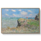 The Cliff Walk at Pourville, 1882 by Claude Monet in a natural wood floater framed canvas wall art display.