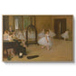 The Dancing Class, c. 1870 by Edgar Degas in a natural wood floater framed canvas wall art display.
