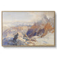 Col du Géant, 1903 by Edward Theodore Compton in a natural wood floater framed canvas wall art display.