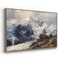 Angled view of The Grossglockner, 1880 by Edward Theodore Compton in a natural wood floater framed canvas.