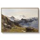 The Großglockner from the Prager Hut, 1890 by Edward Theodore Compton in a natural wood floater framed canvas wall art display.