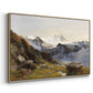 Angled view of The Großglockner from the Prager Hut, 1890 by Edward Theodore Compton in a natural wood floater framed canvas.
