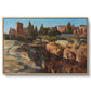Palatine in Rome, c. 1921 by Edward Theodore Compton in a natural wood floater framed canvas wall art display.