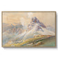 From the Dolomites, 1904 by Edward Theodore Compton in a natural wood floater framed canvas wall art display.