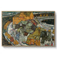Crescent of Houses II (Island Town), 1915 by Egon Schiele in a natural wood floater framed canvas wall art display.