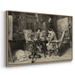 Angled view of The Chess Players, 1858 by Ernest Meissonier in a natural wood floater framed canvas.