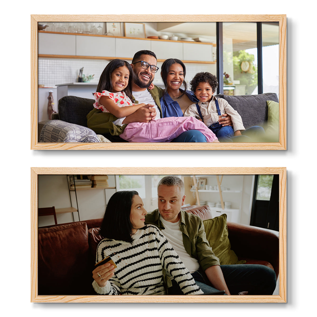 Set of 2 Restickable Custom Framed Photos - 16" x 8"