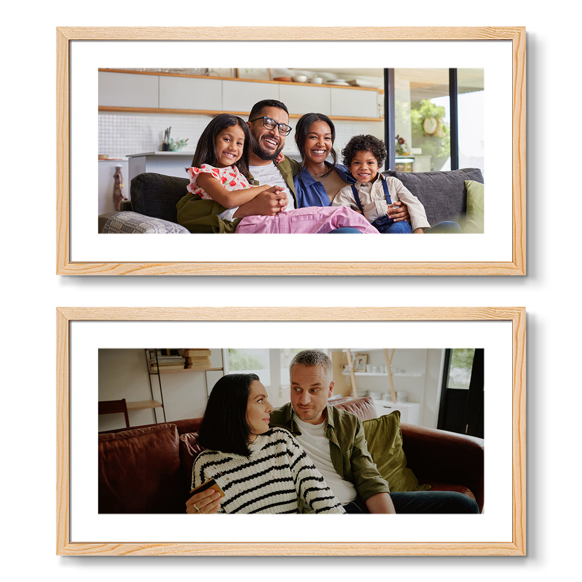 Set of 2 Restickable Custom Framed Photos - 16" x 8"