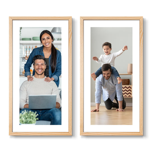Set of 2 Restickable Custom Framed Photos - 8" x 16"