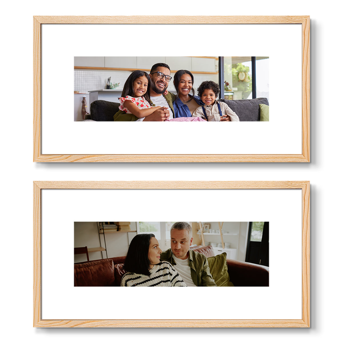 Set of 2 Restickable Custom Framed Photos - 16" x 8"