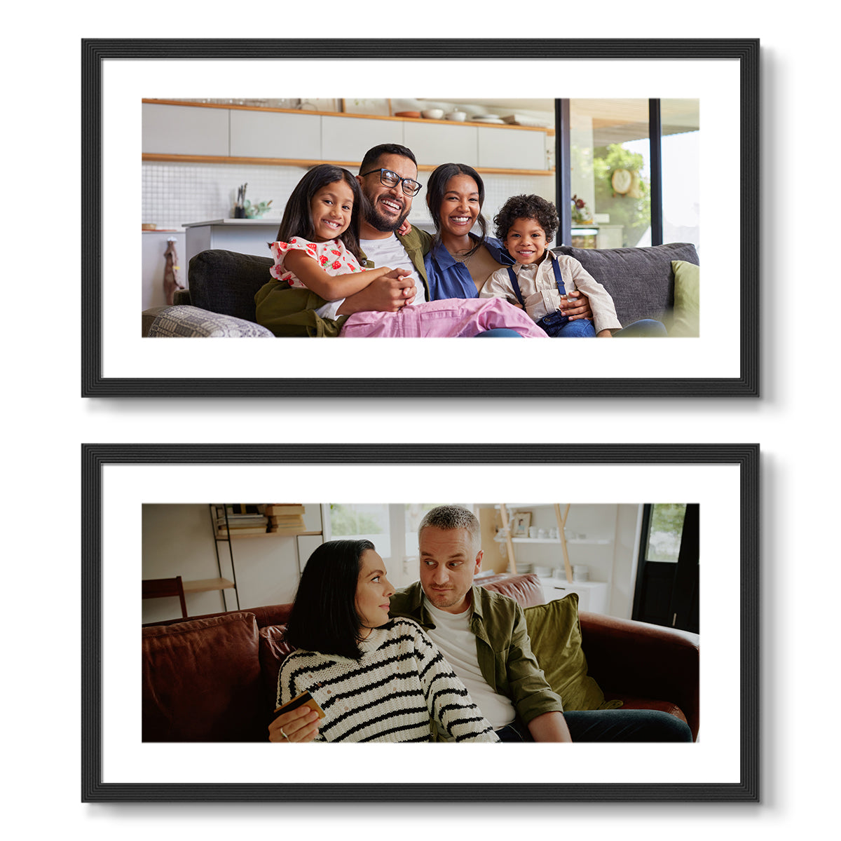 Set of 2 Restickable Custom Framed Photos - 16" x 8"