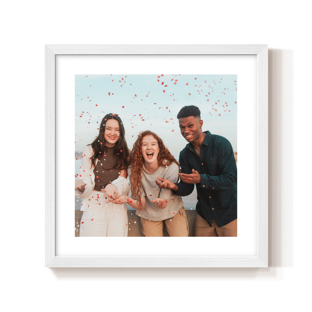 Custom Photo Frame White border white