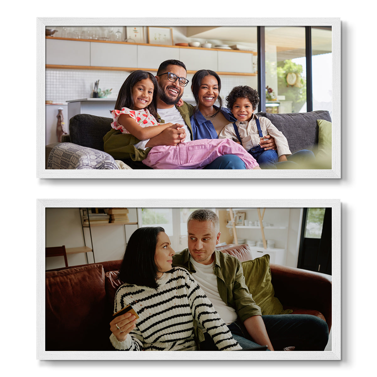 Set of 2 Restickable Custom Framed Photos - 16" x 8"