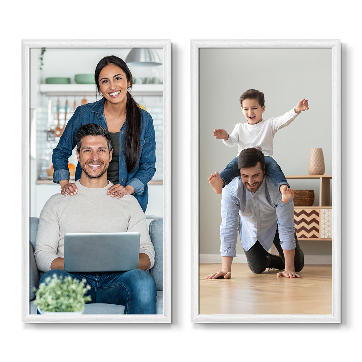 Set of 2 Restickable Custom Framed Photos - 8" x 16"