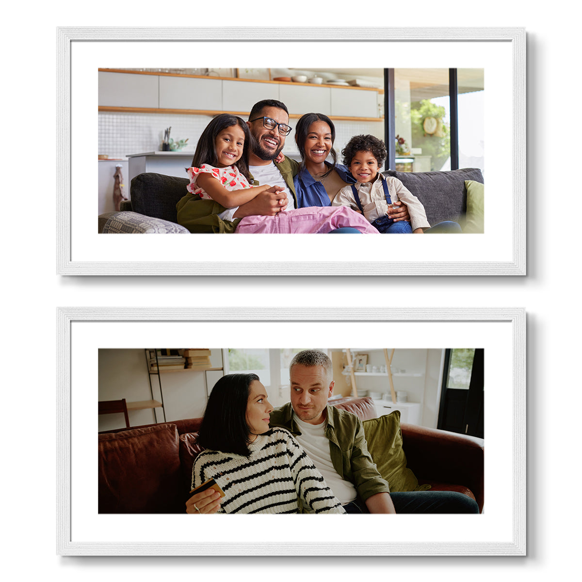 Set of 2 Restickable Custom Framed Photos - 16" x 8"