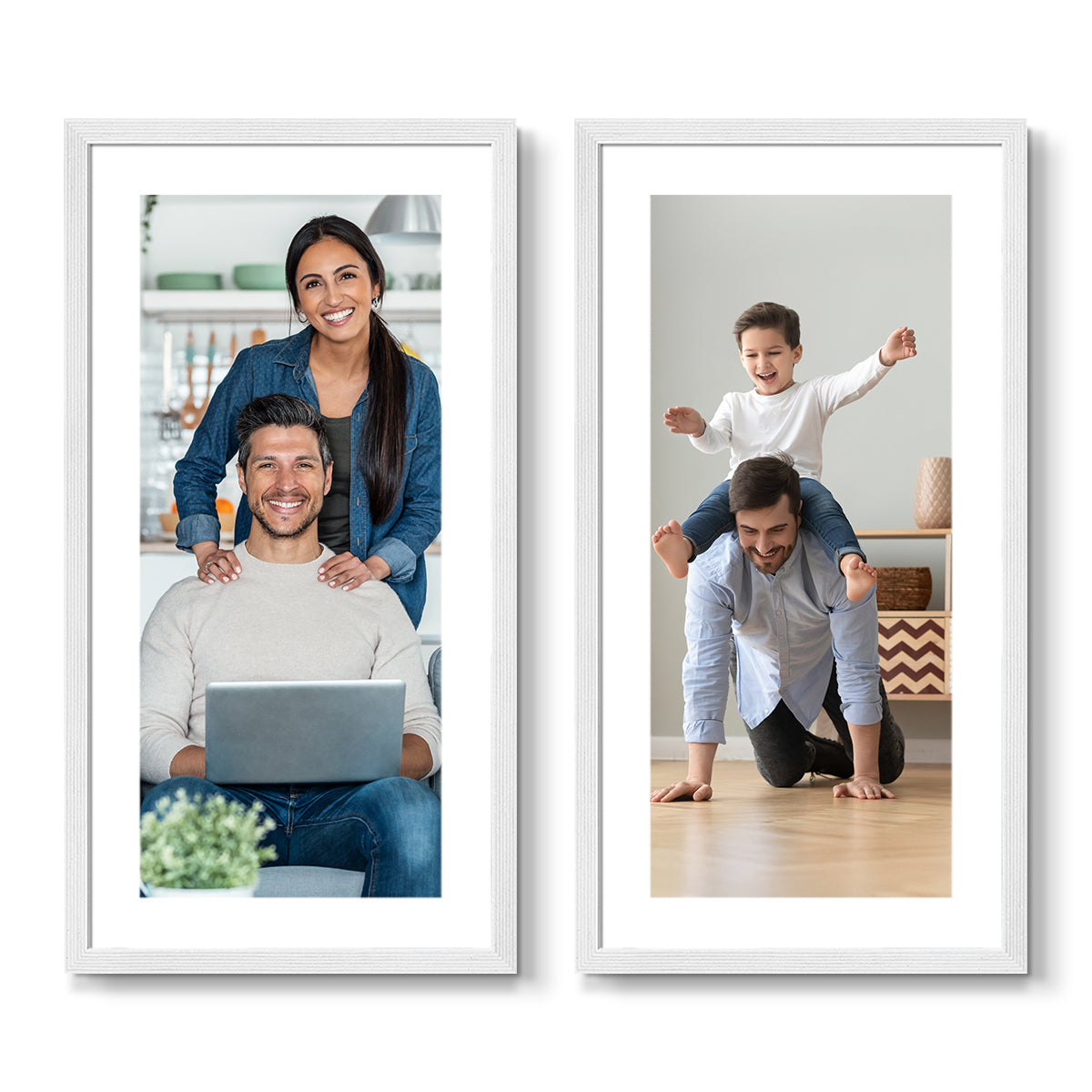 Set of 2 Restickable Custom Framed Photos - 8" x 16"