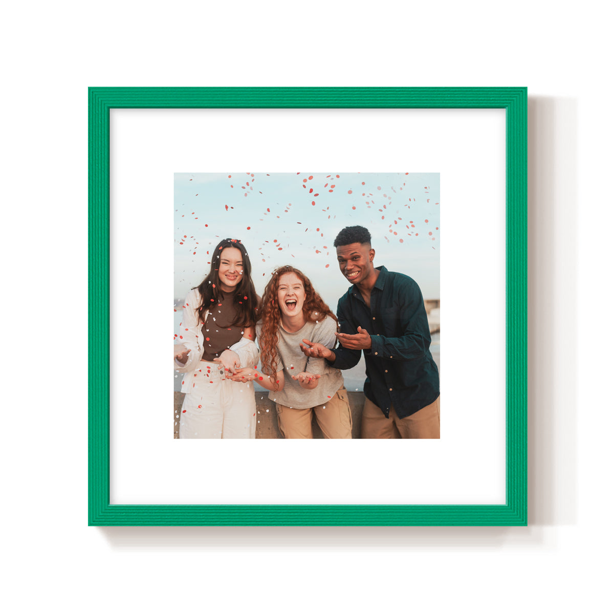 Custom Photo Frame Big border green