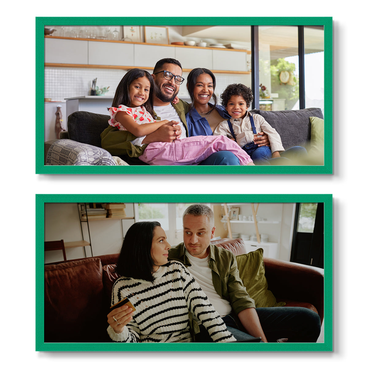 Set of 2 Restickable Custom Framed Photos - 16" x 8"