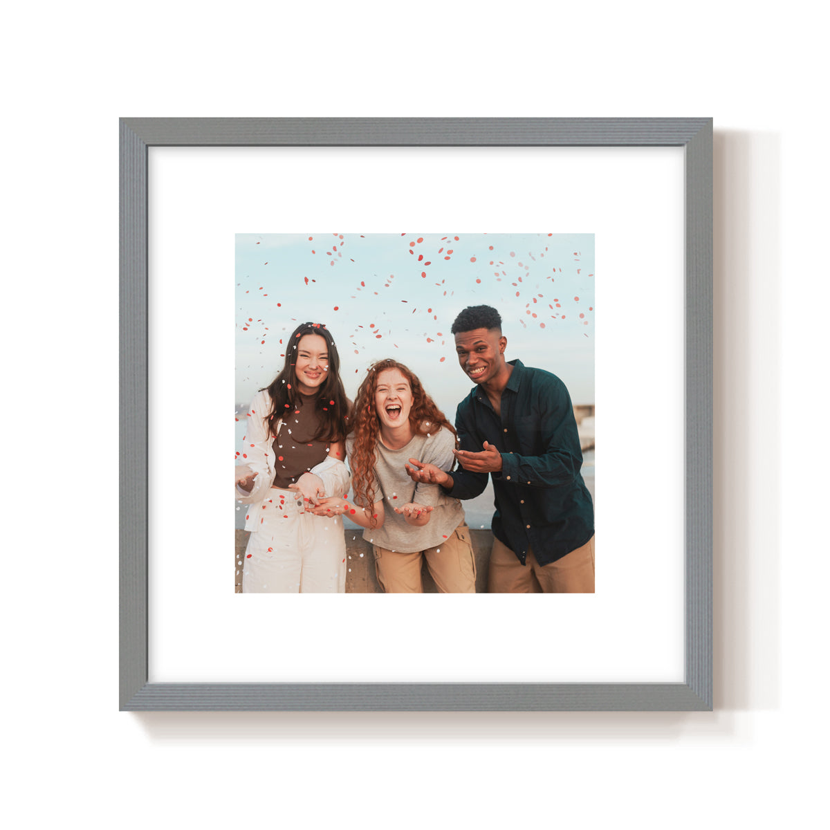 Custom Photo Frame Big border grey