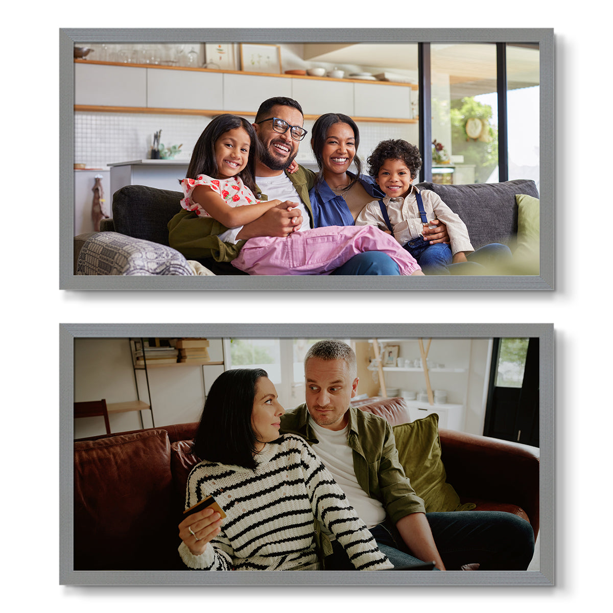 Set of 2 Restickable Custom Framed Photos - 16" x 8"