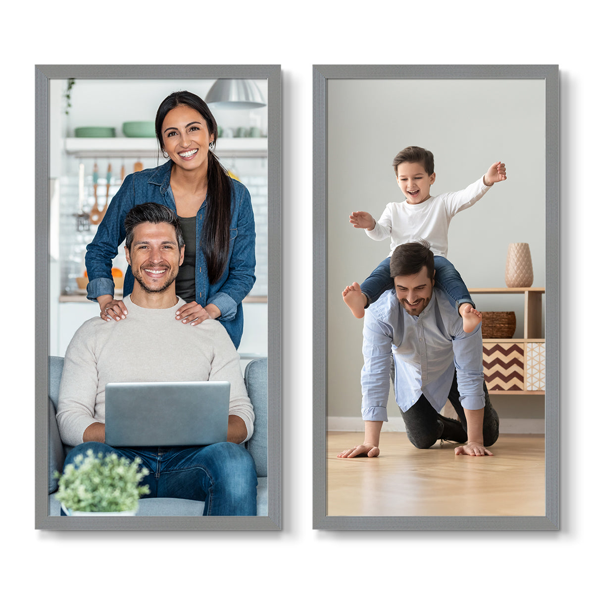 Set of 2 Restickable Custom Framed Photos - 8" x 16"