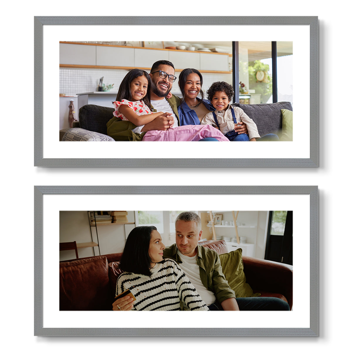 Set of 2 Restickable Custom Framed Photos - 16" x 8"