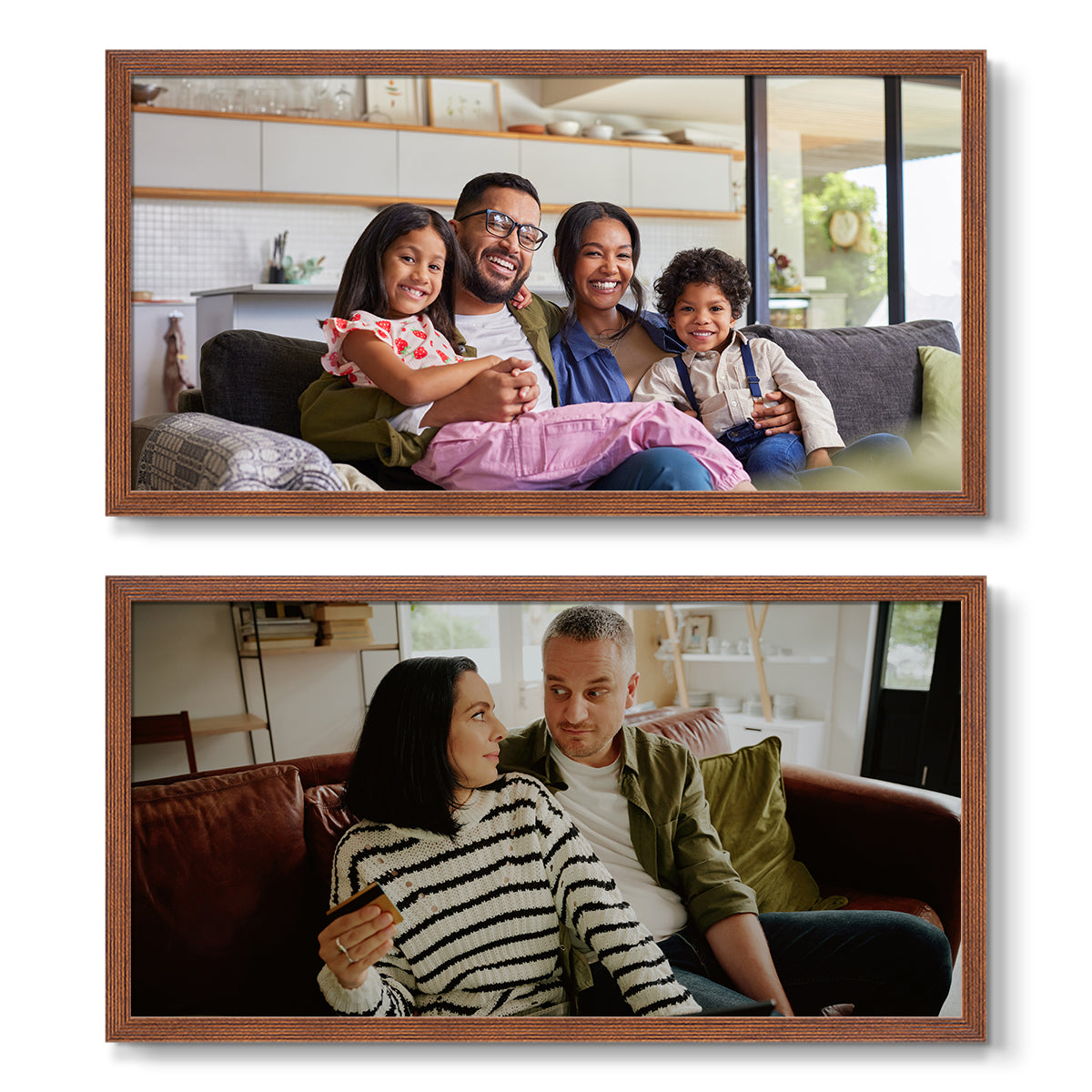 Set of 2 Restickable Custom Framed Photos - 16" x 8"