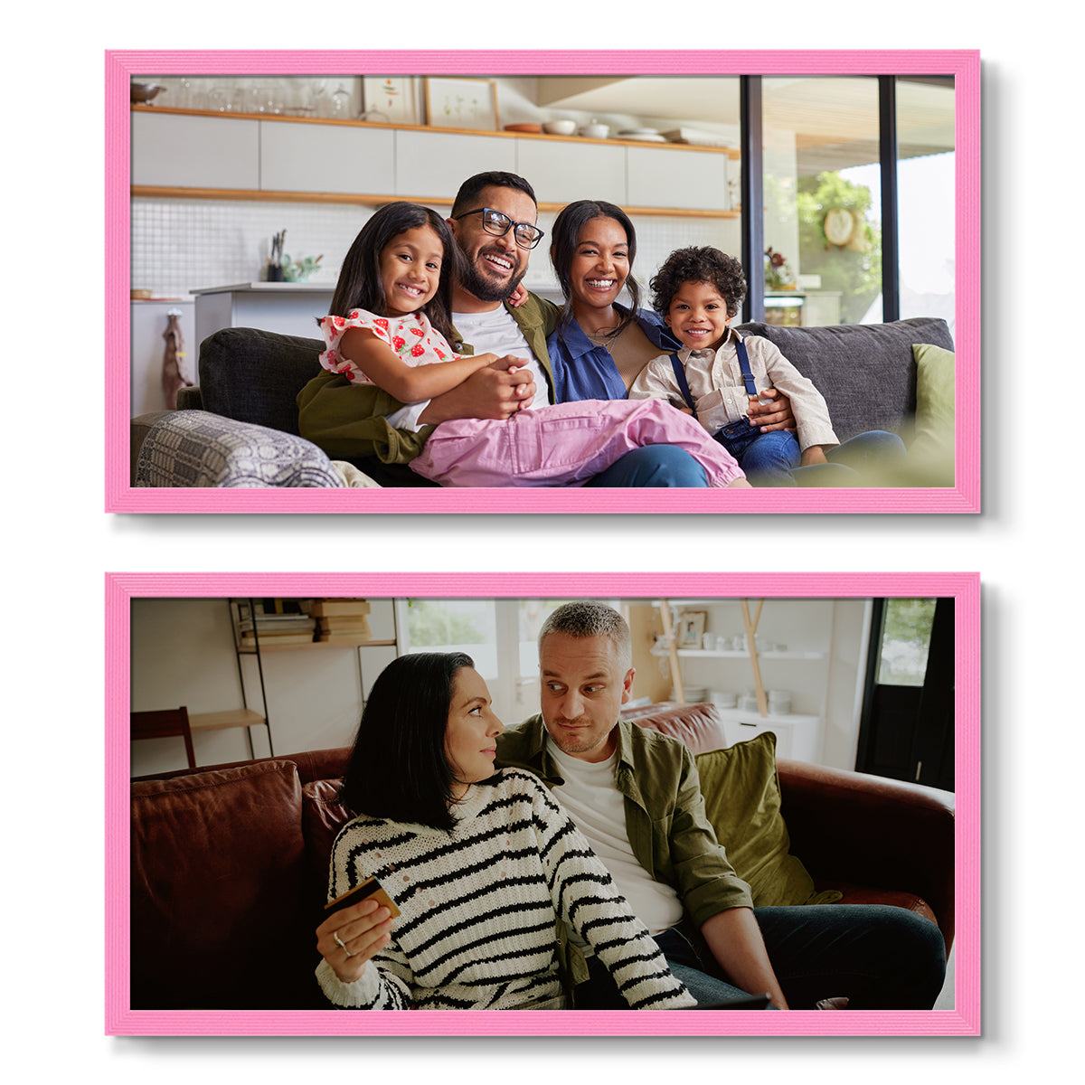 Set of 2 Restickable Custom Framed Photos - 16" x 8"