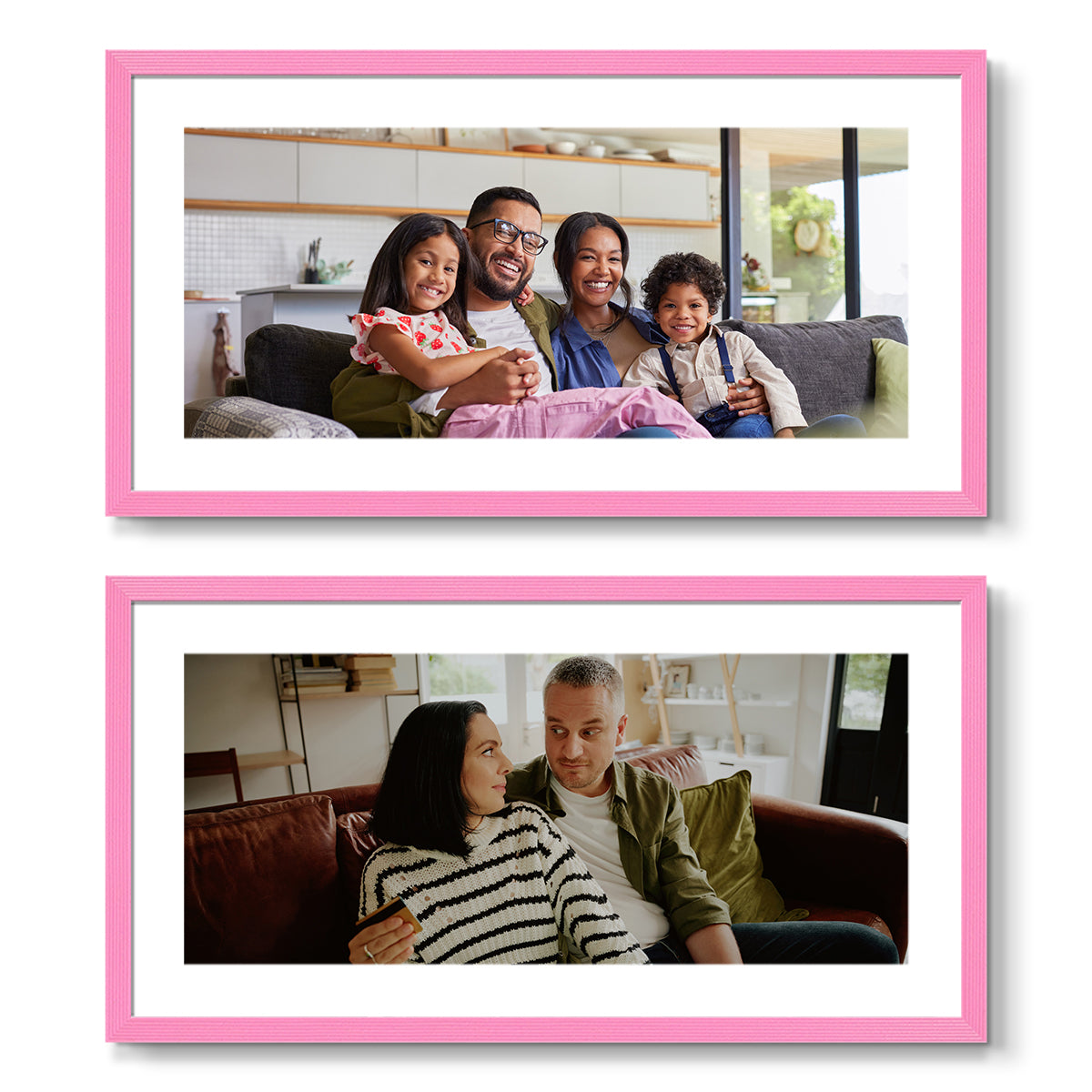 Set of 2 Restickable Custom Framed Photos - 16" x 8"