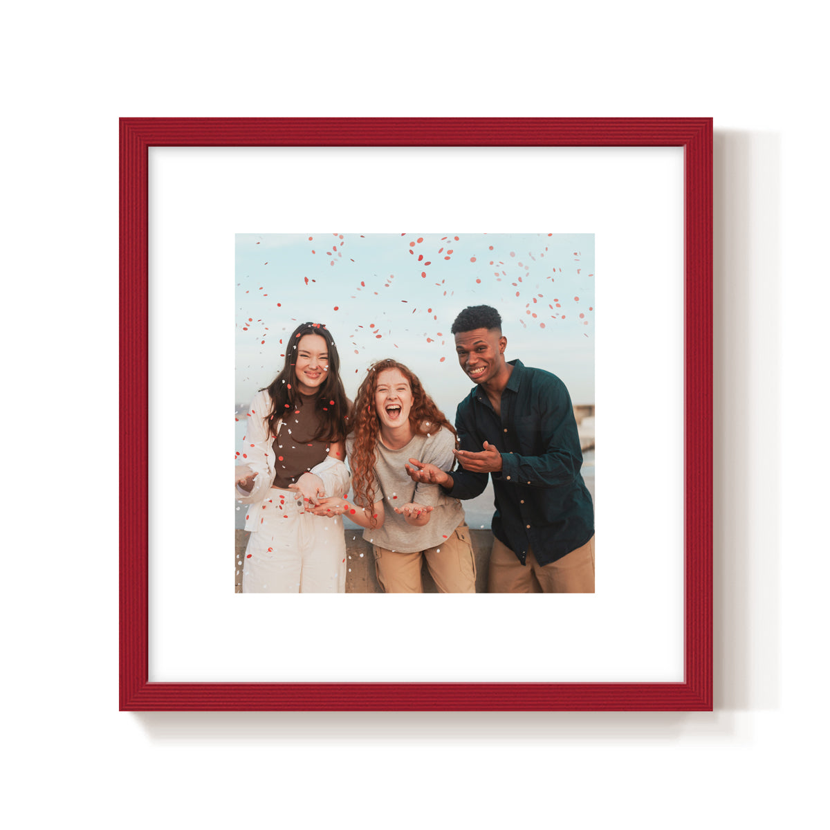 Custom Photo Frame Big border  red