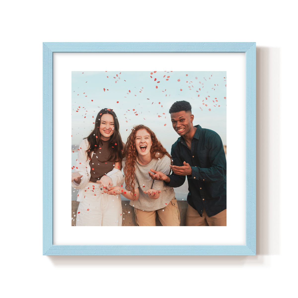 Custom Photo Frame White border Blue