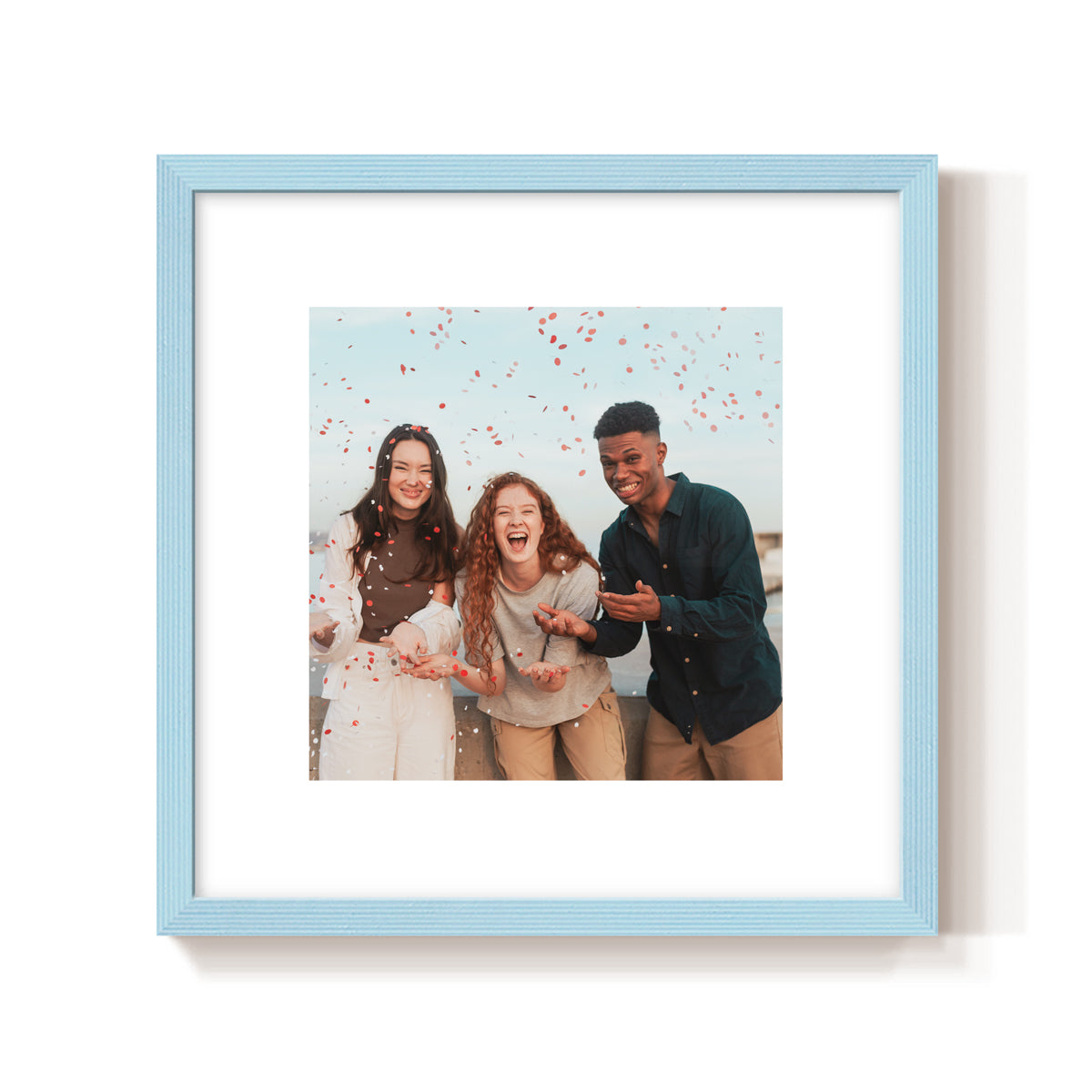 Custom Photo Frame Big border blue