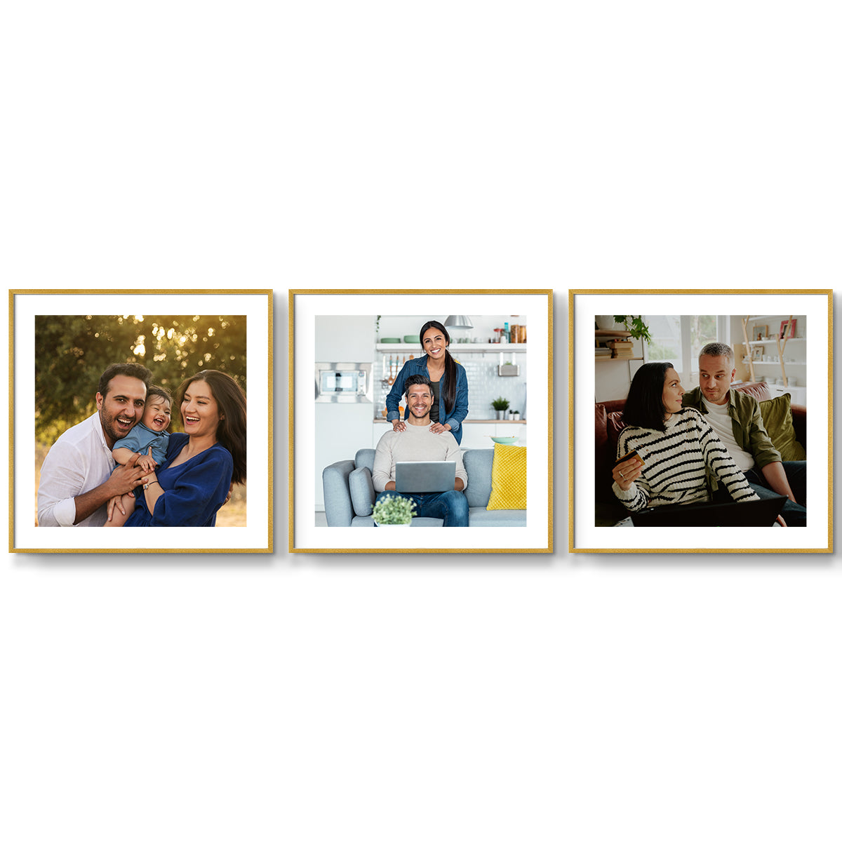 Set of 3 Restickable Custom Framed Photos - 24" x 24"