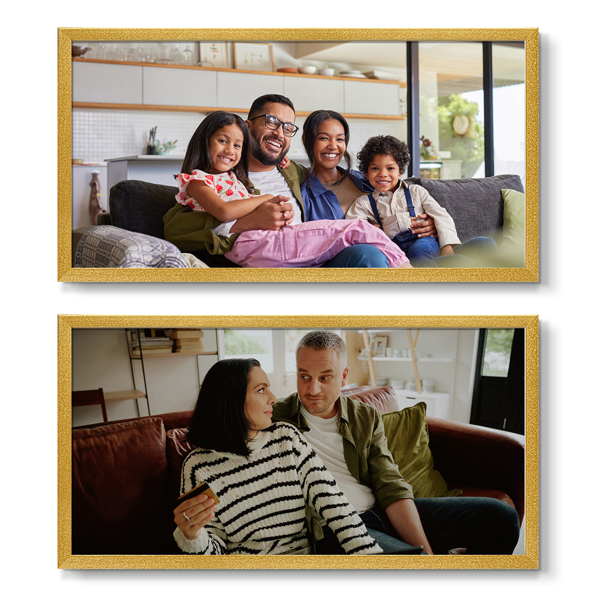 Set of 2 Restickable Custom Framed Photos - 16" x 8"