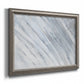 Zen-inspired minimalist abstract frond artwork printed on canvas in an ornate vintage silver frame.